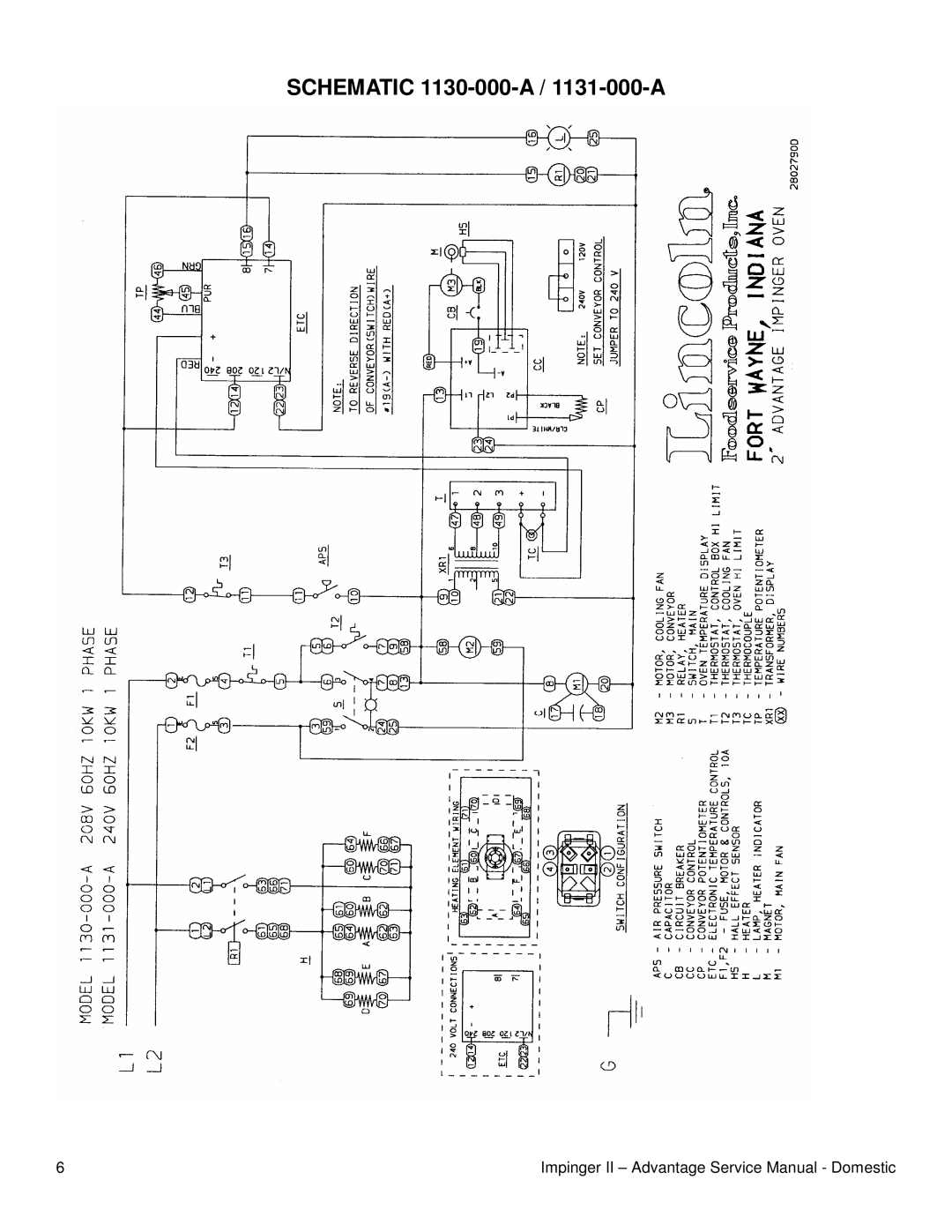 Lincoln 1100ADVSVC, 1117-000-A service manual Schematic 1130-000-A / 1131-000-A 