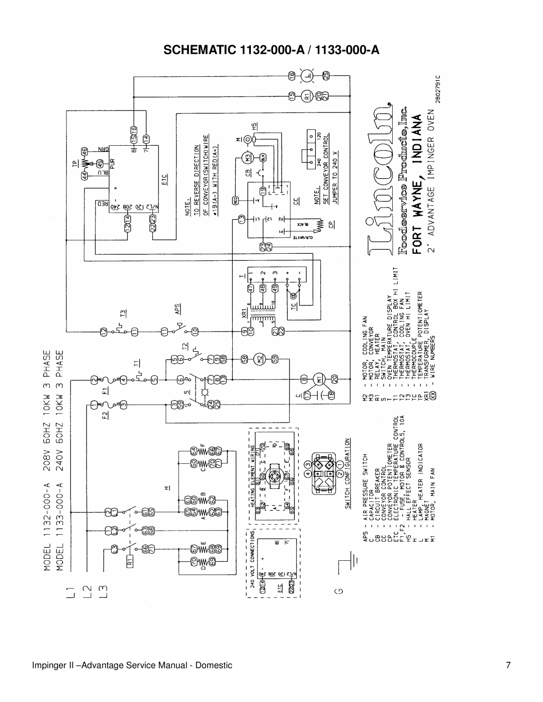 Lincoln 1117-000-A, 1100ADVSVC service manual Schematic 1132-000-A / 1133-000-A 