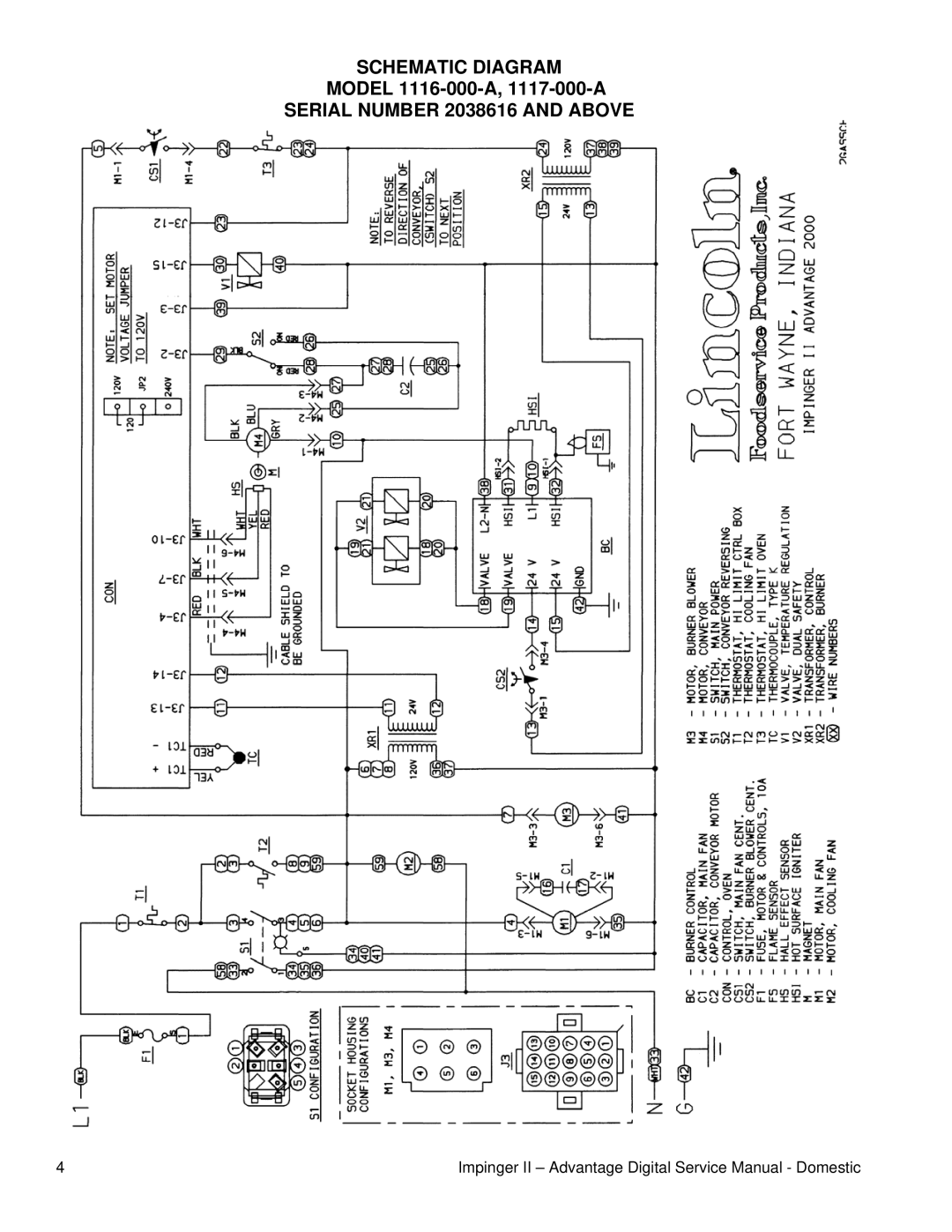 Lincoln 1132-000-A, 1133-000-A, 116-000-A, 1131-000-A, 1130-000-A, 1117-000-A service manual Schematic Diagram 