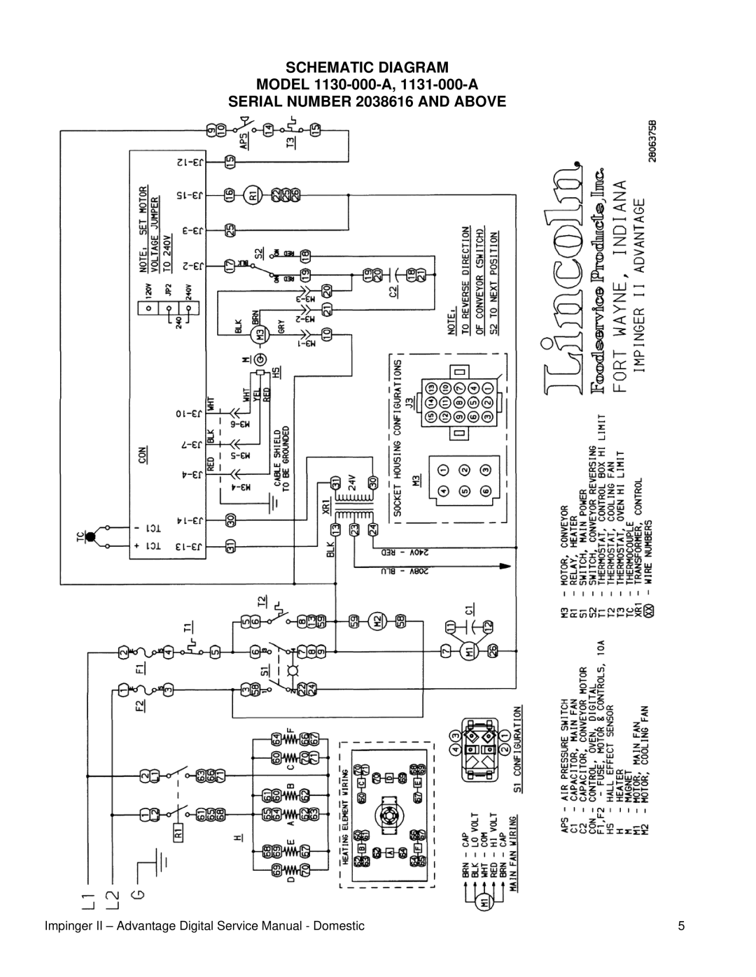 Lincoln 1117-000-A, 1133-000-A, 116-000-A, 1131-000-A, 1130-000-A, 1132-000-A service manual Serial Number 2038616 and Above 