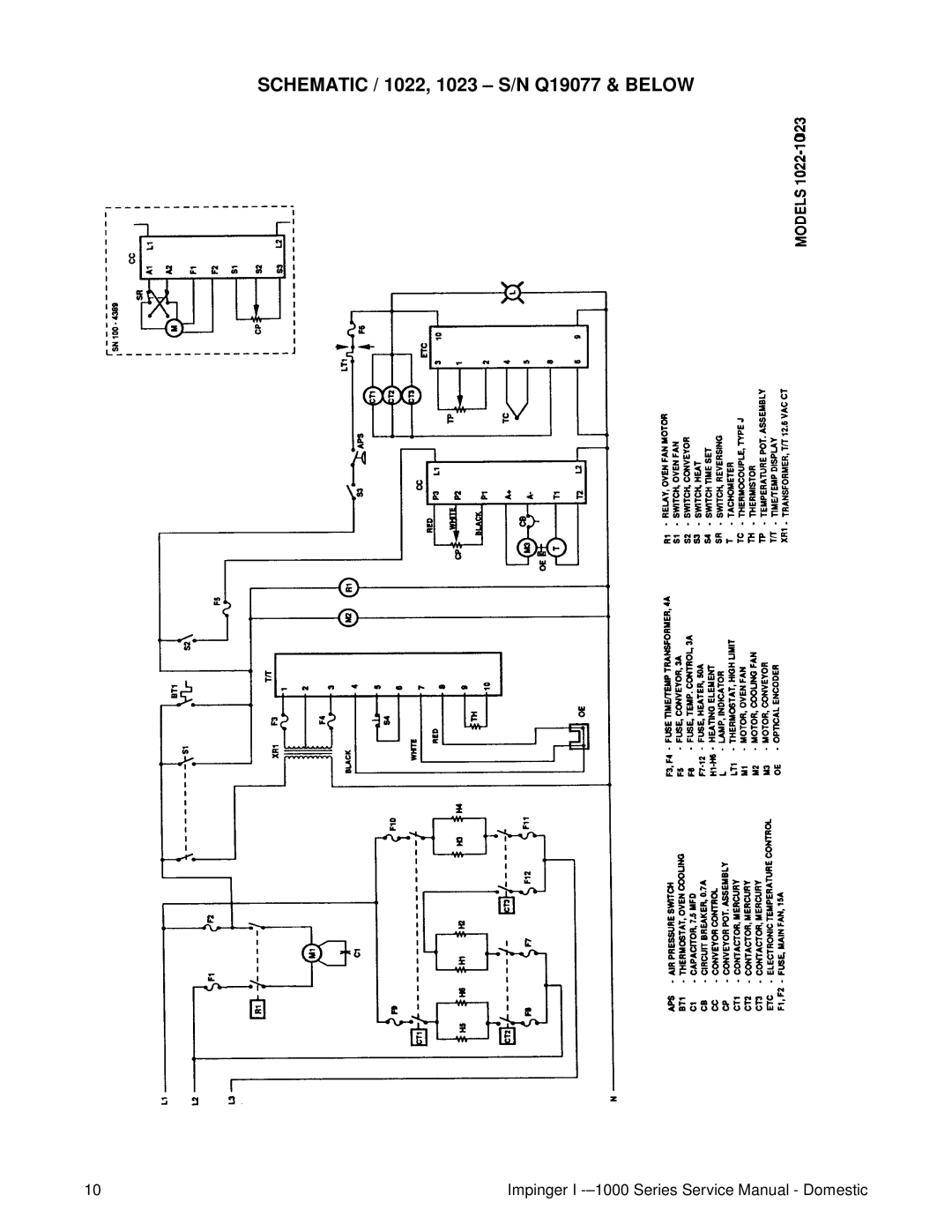 Lincoln 1200, 1400, 1000 service manual Schematic / 1022, 1023 S/N Q19077 & below 