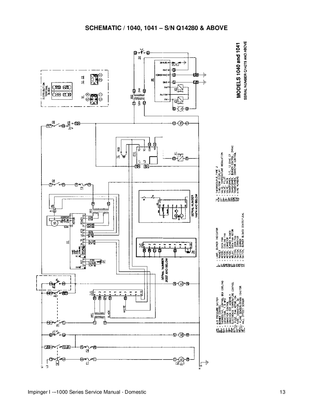 Lincoln 1200, 1400, 1000 service manual Schematic / 1040, 1041 S/N Q14280 & Above 