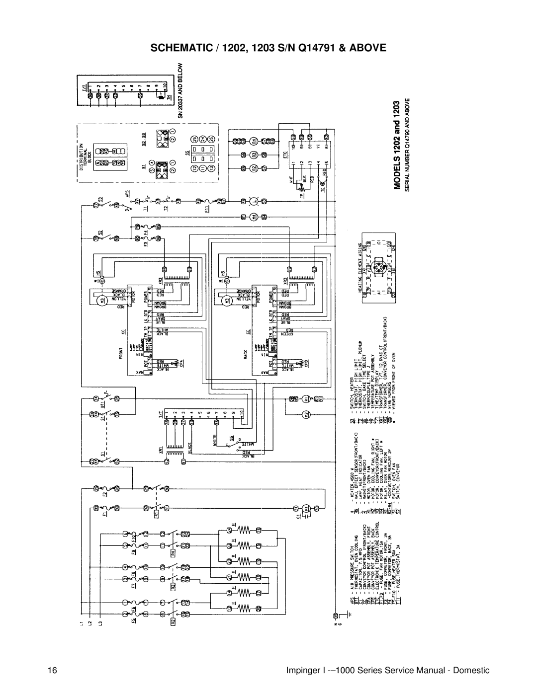 Lincoln 1200, 1400, 1000 service manual Schematic / 1202, 1203 S/N Q14791 & Above 