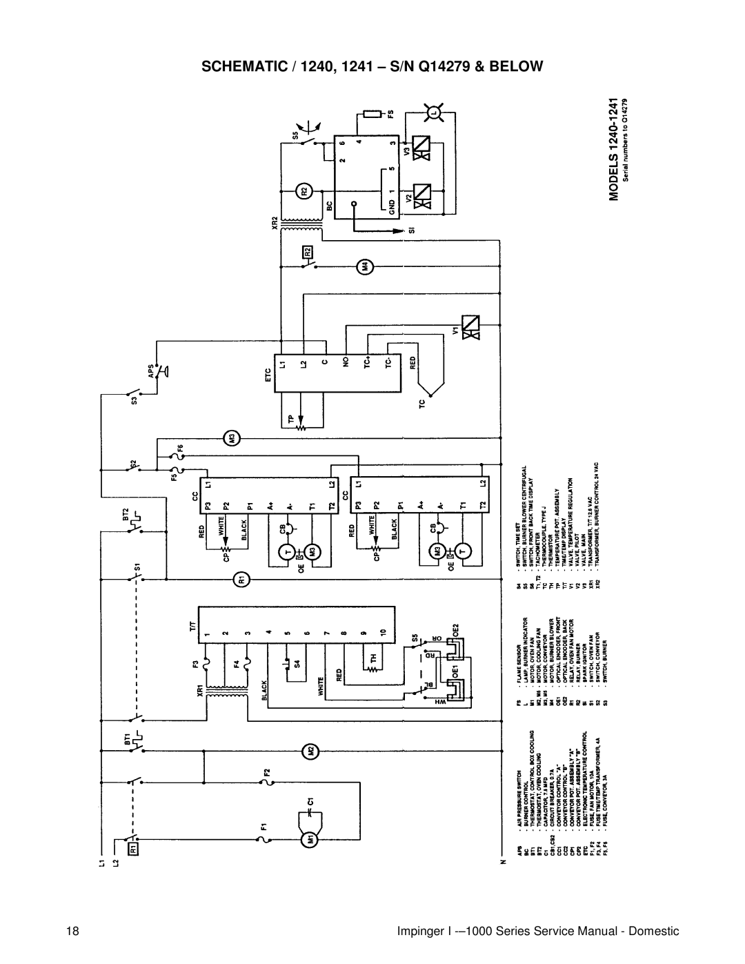 Lincoln 1400, 1200, 1000 service manual Schematic / 1240, 1241 S/N Q14279 & below 