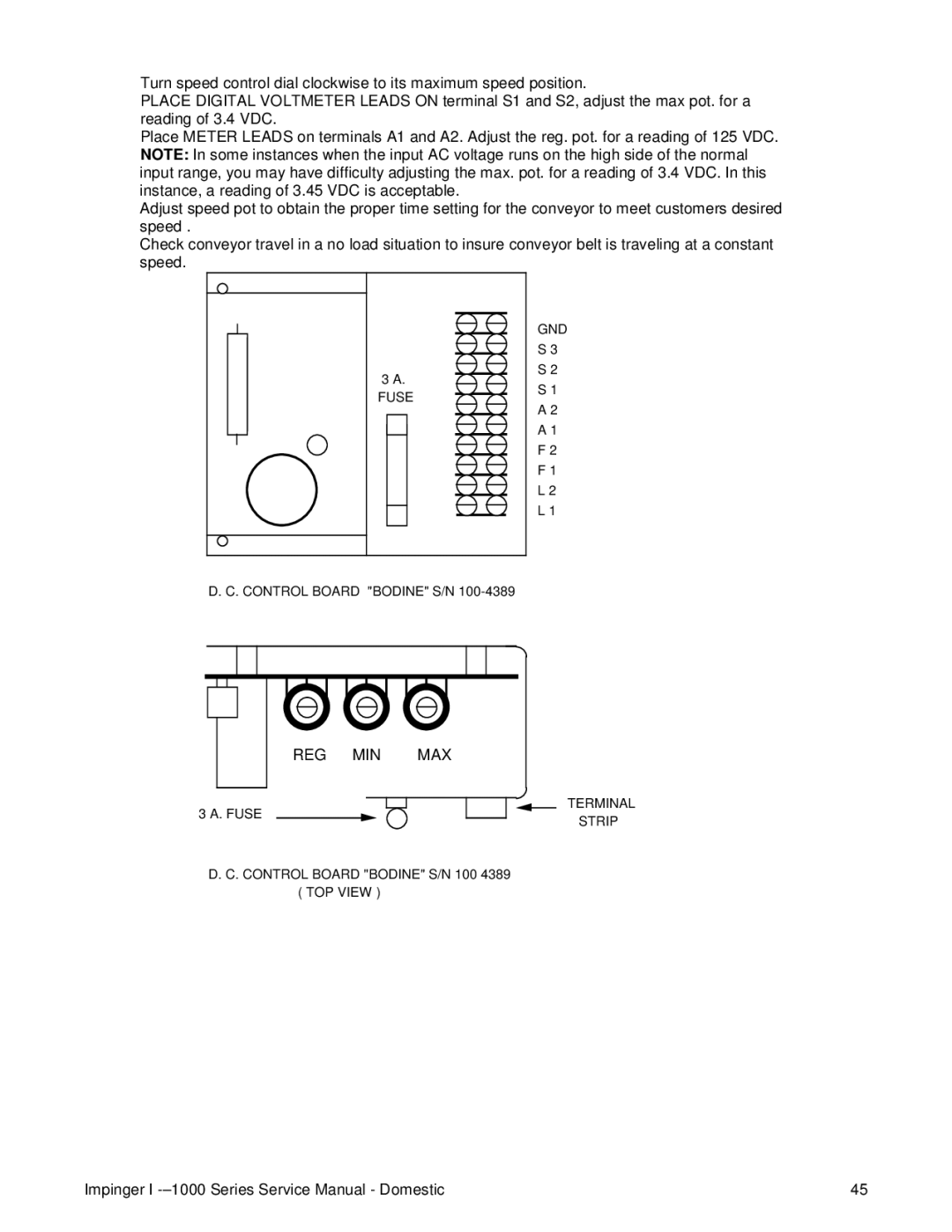 Lincoln 1400, 1200, 1000 service manual Reg Min Max 