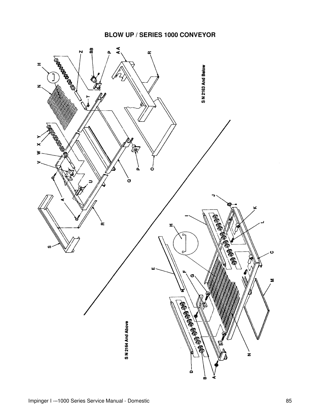 Lincoln 1200, 1400 service manual Blow UP / Series 1000 Conveyor 