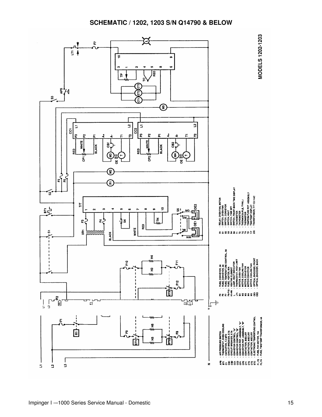 Lincoln 1400, 1200, 1000 service manual Schematic / 1202, 1203 S/N Q14790 & below 