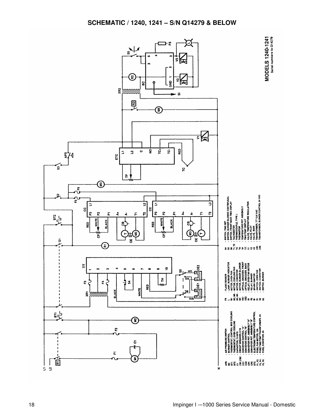 Lincoln 1400, 1200, 1000 service manual Schematic / 1240, 1241 S/N Q14279 & below 