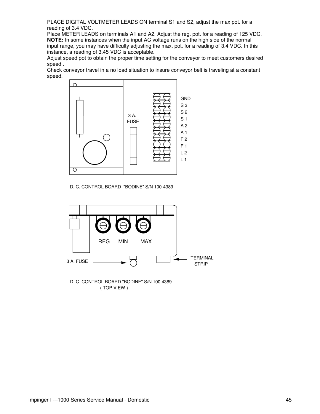 Lincoln 1400, 1200, 1000 service manual Reg Min Max 