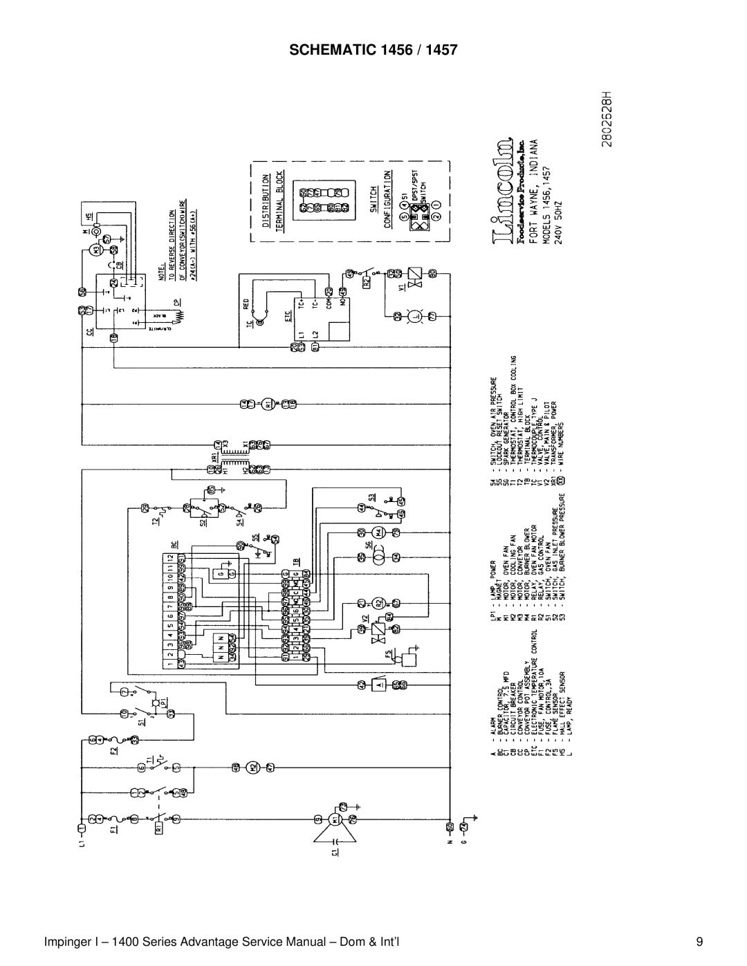 Lincoln 1400 Series service manual Schematic 1456 