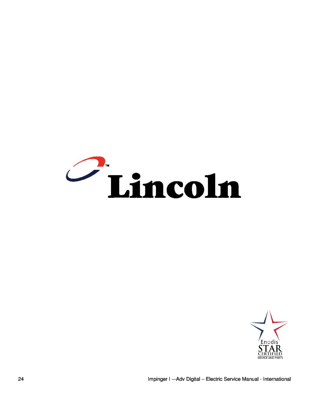 Lincoln 1455-000-E, 1454-000-E service manual 