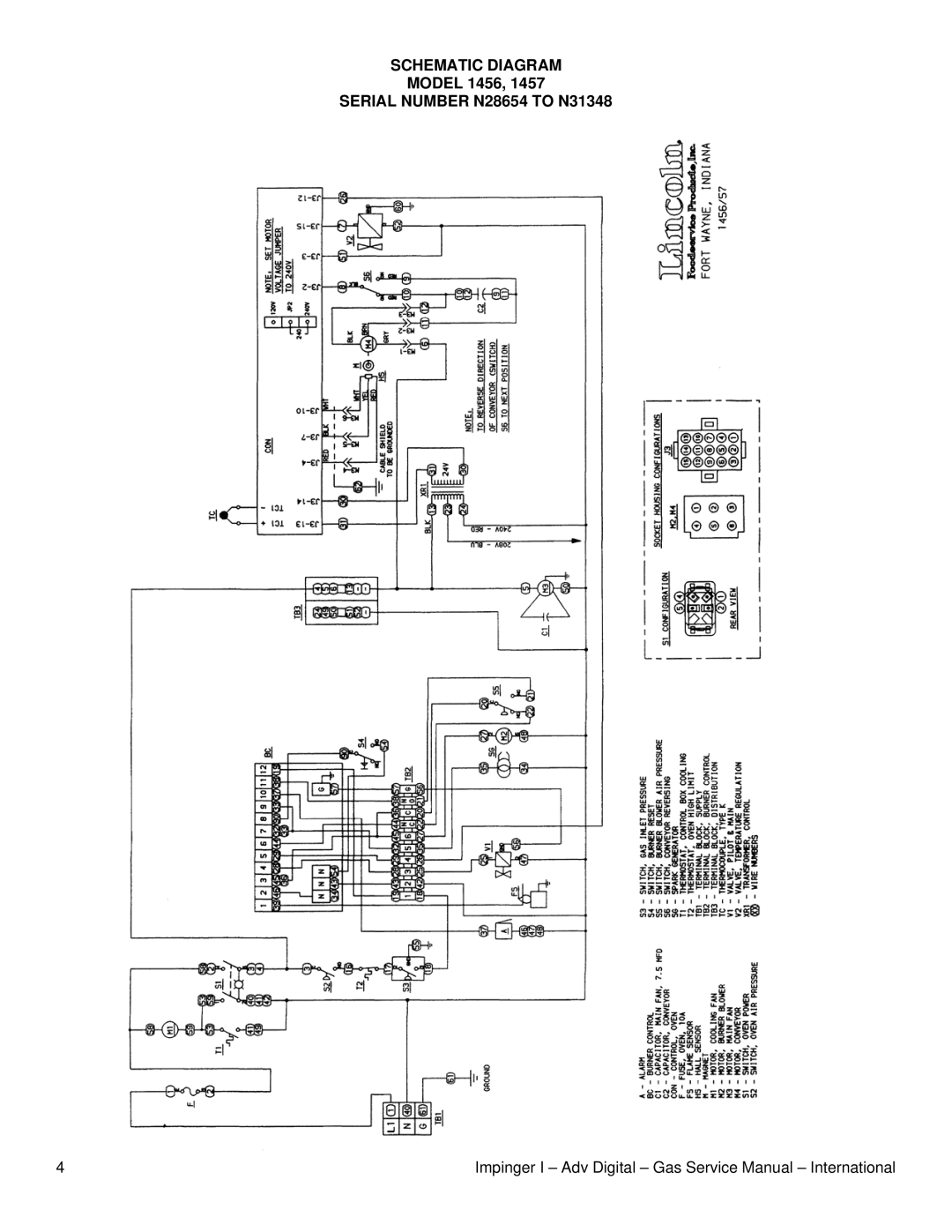 Lincoln 1457, 1434-000-E, 1433-000-E, 1456 service manual Serial Number N28654 to N31348 