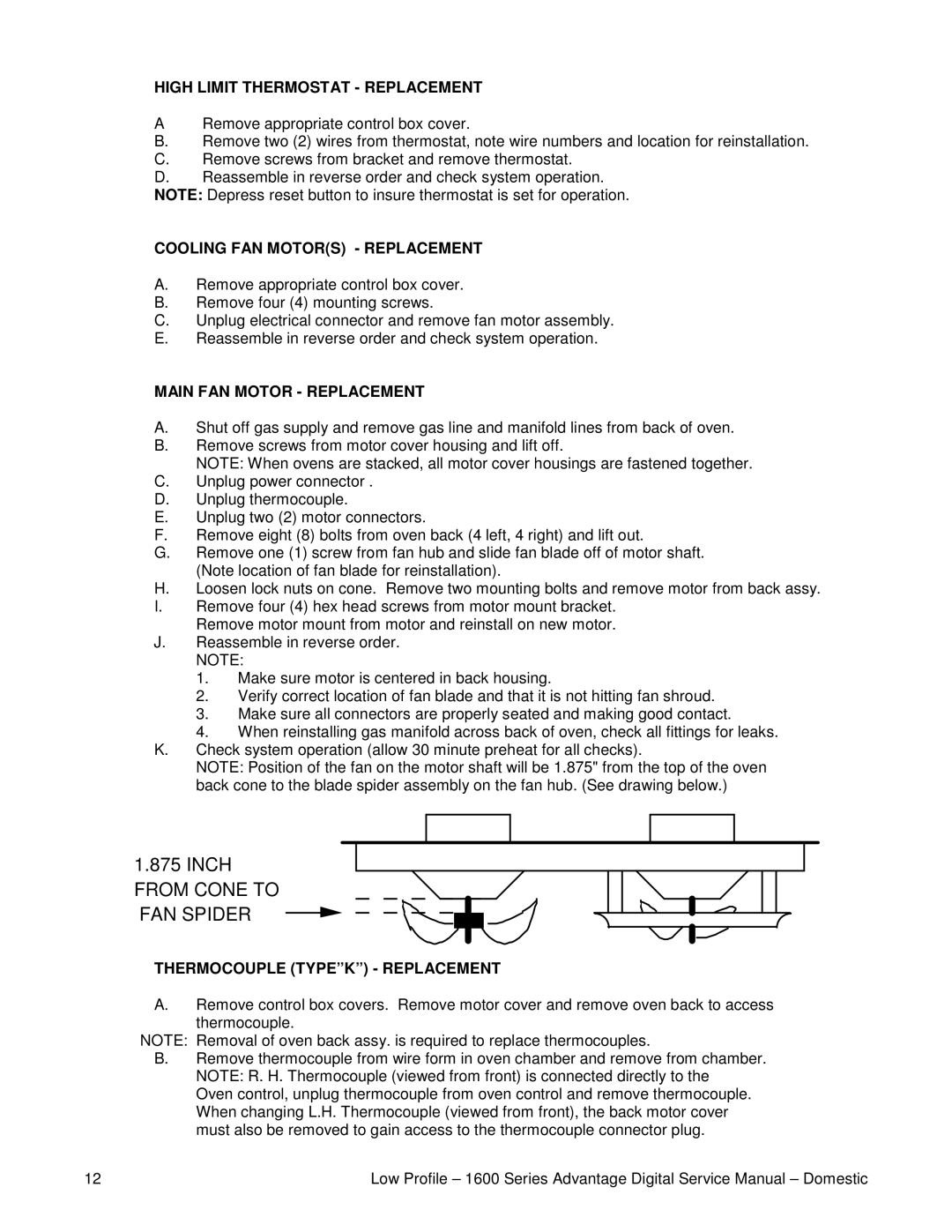 Lincoln 1600-000-A High Limit Thermostat Replacement, Cooling FAN Motors Replacement, Main FAN Motor Replacement 