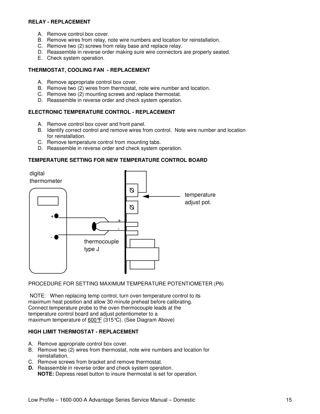 Lincoln 1600 Relay Replacement, THERMOSTAT, Cooling FAN Replacement, Electronic Temperature Control Replacement 