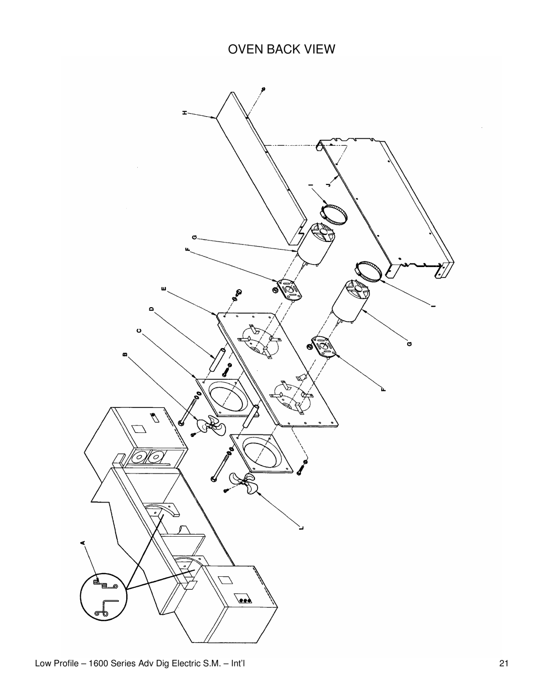 Lincoln 1621-000-EA, 1629-000-A, 1628-000-A service manual Oven Back View 