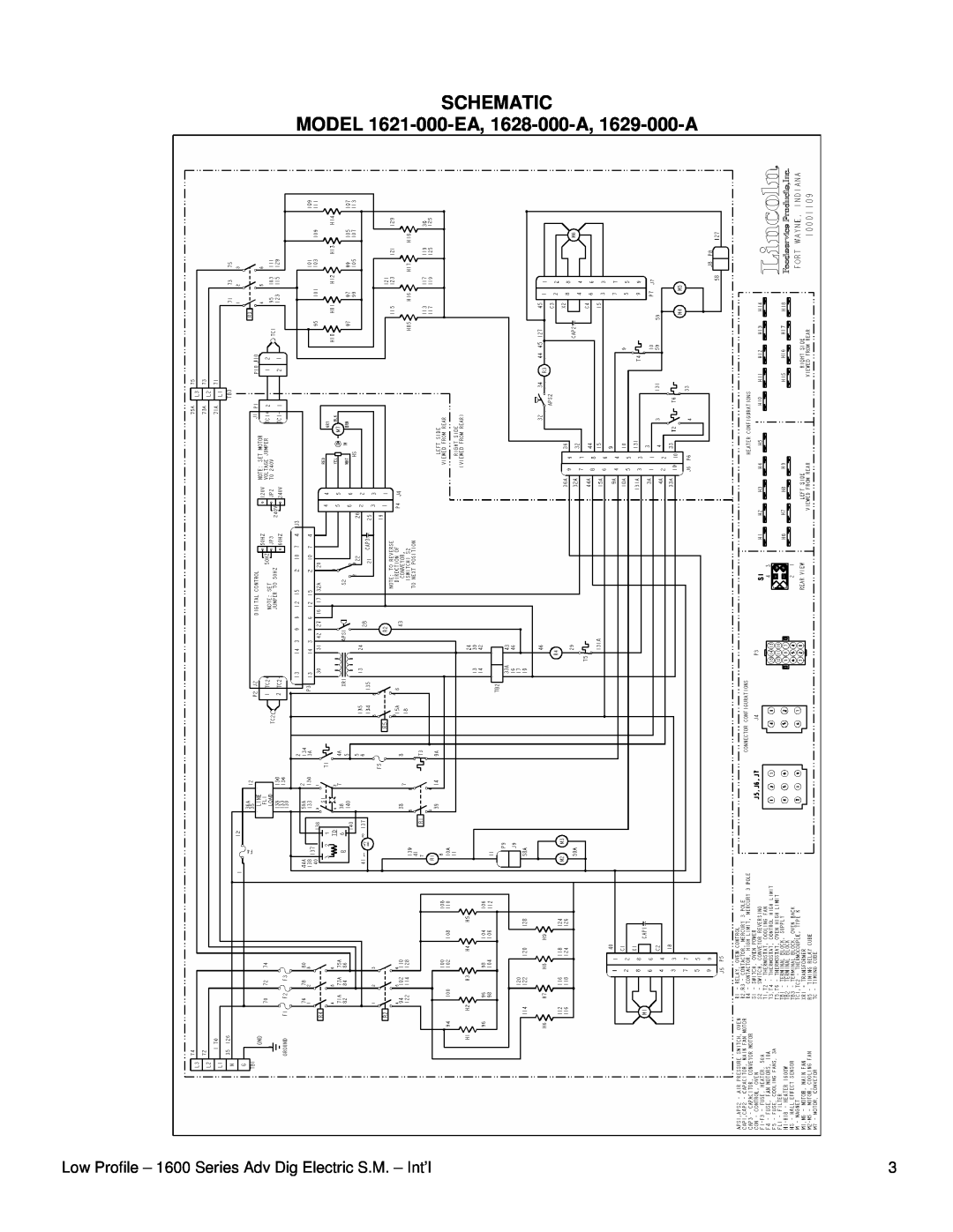 Lincoln service manual Schematic, MODEL 1621-000-EA, 1628-000-A, 1629-000-A 