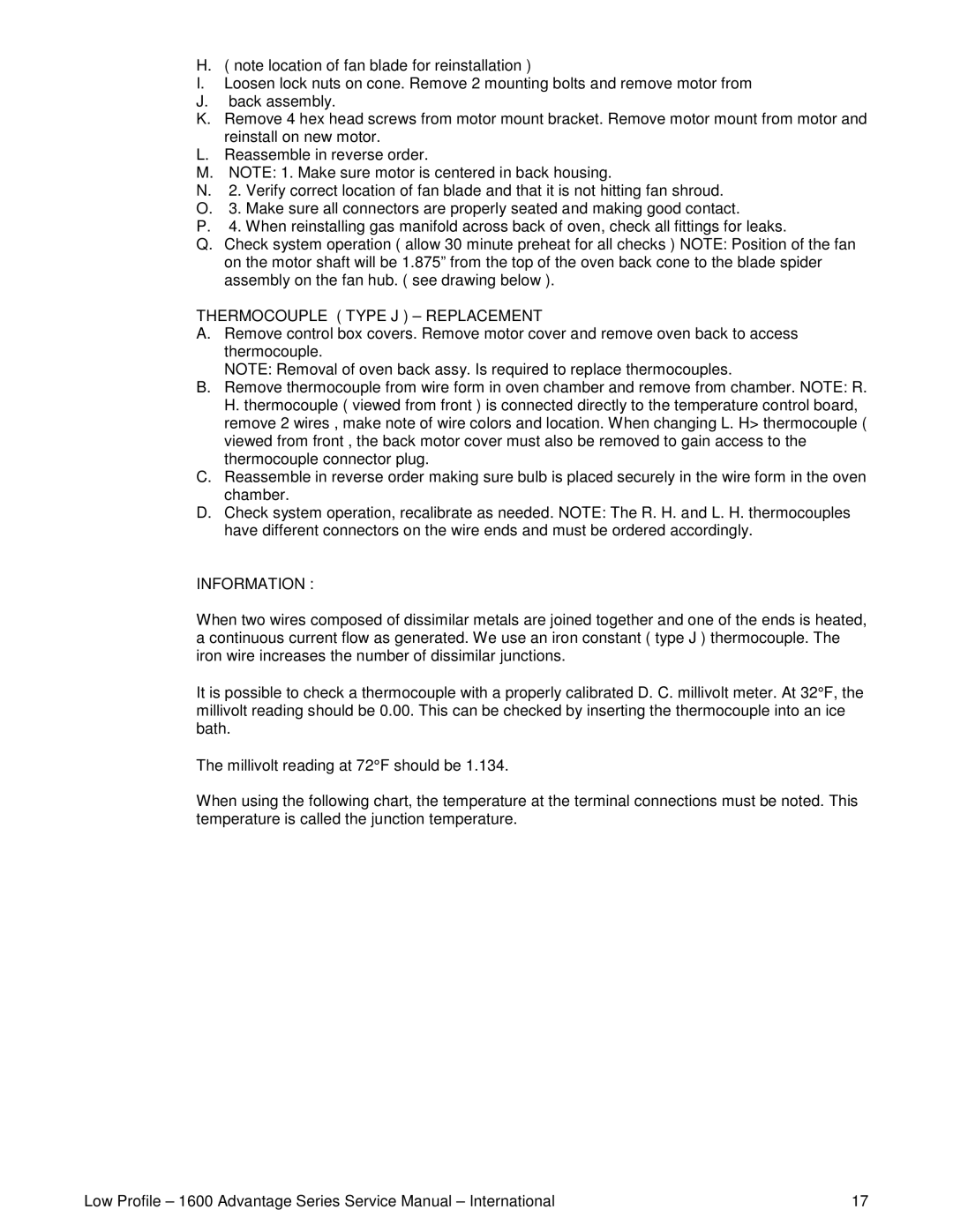 Lincoln 1633-000-EA, 1634-000-EA service manual Thermocouple Type J Replacement, Information 