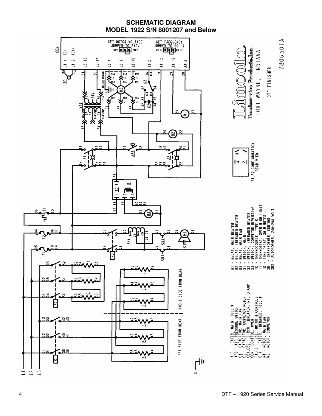 Lincoln 1921 service manual Model 1922 S/N 8001207 and Below 