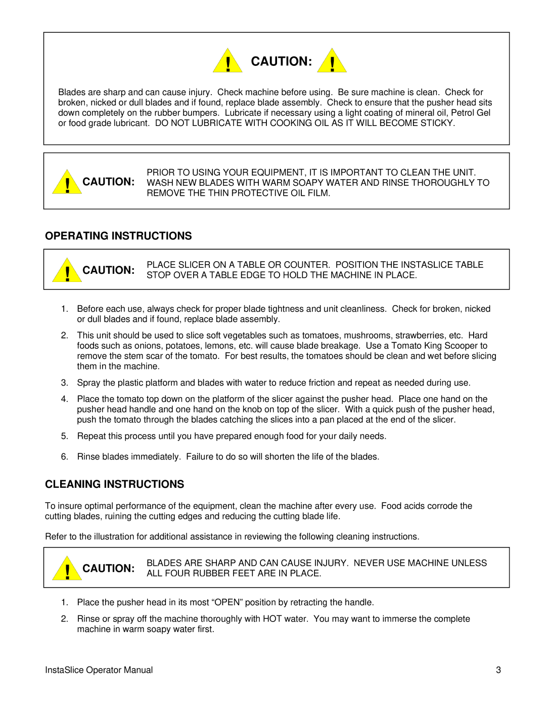 Lincoln 2806405 warranty Operating Instructions, Cleaning Instructions 