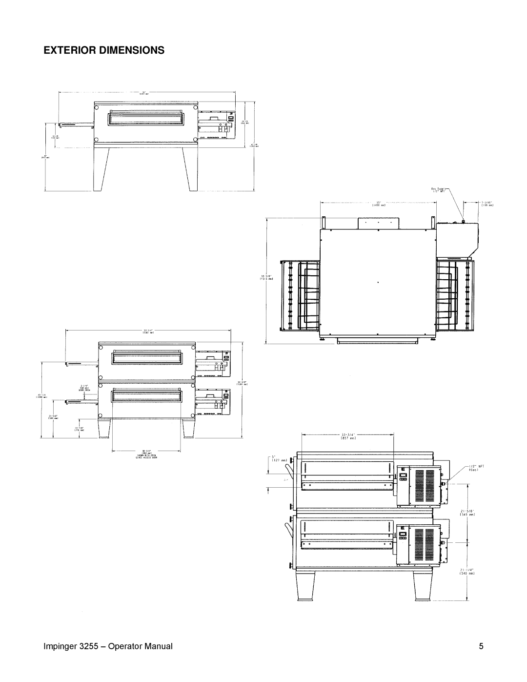 Lincoln 3255 specifications Exterior Dimensions 