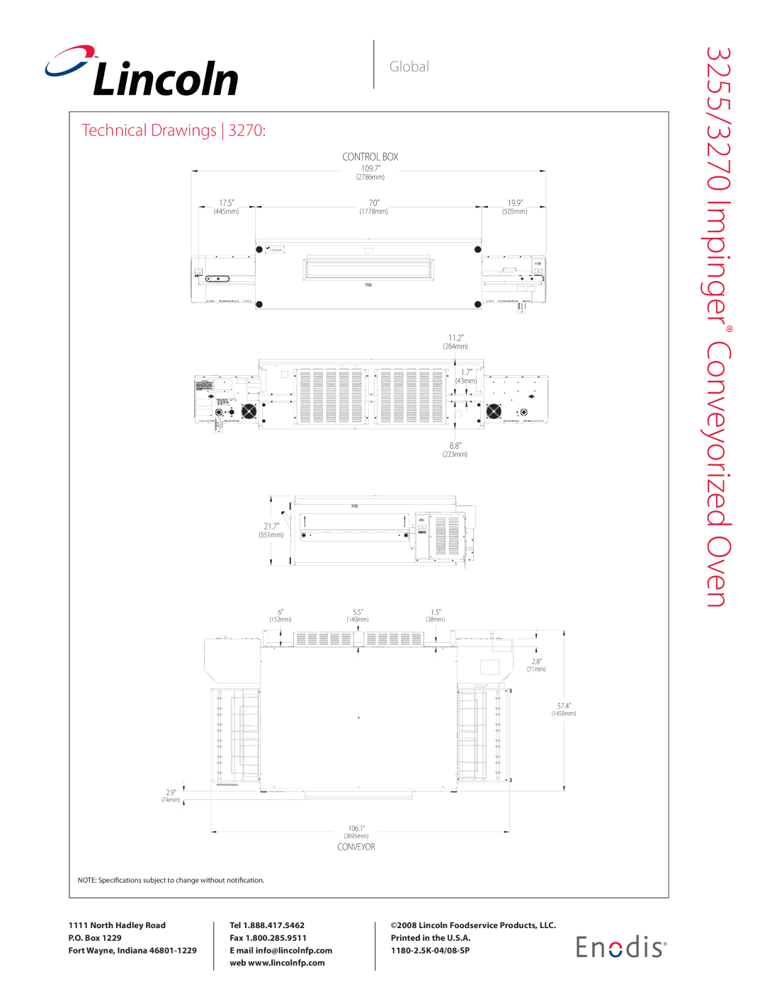 Lincoln manual 3255/3270 Impinger Conveyorized Oven 