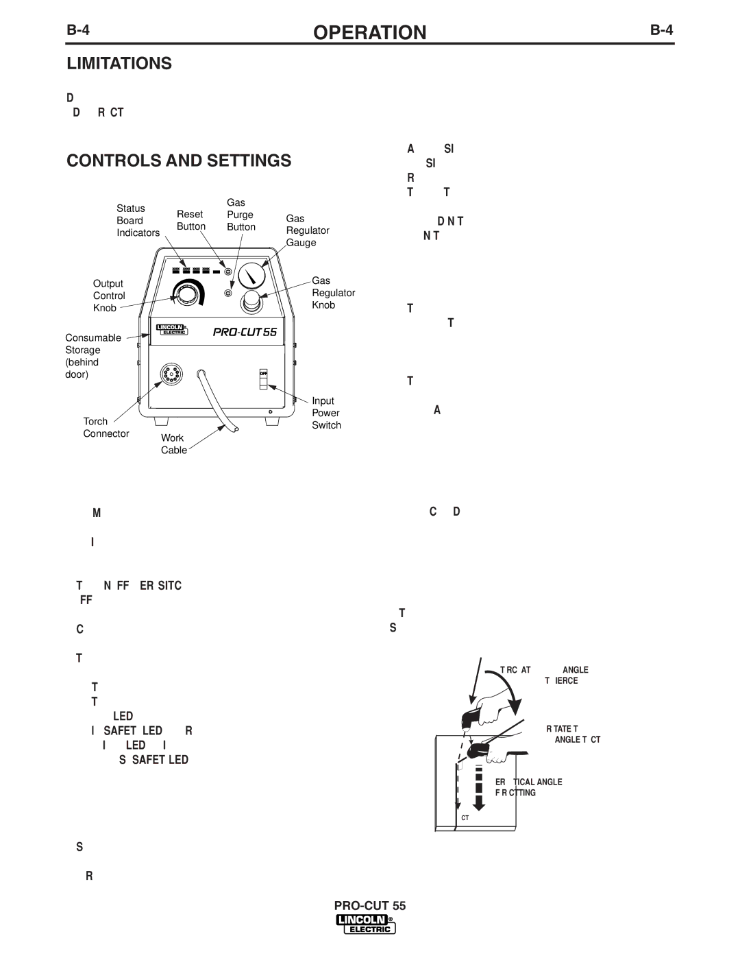 Lincoln Electric 10473, 10476, 10475, 10474 manual Limitations, Controls and Settings 