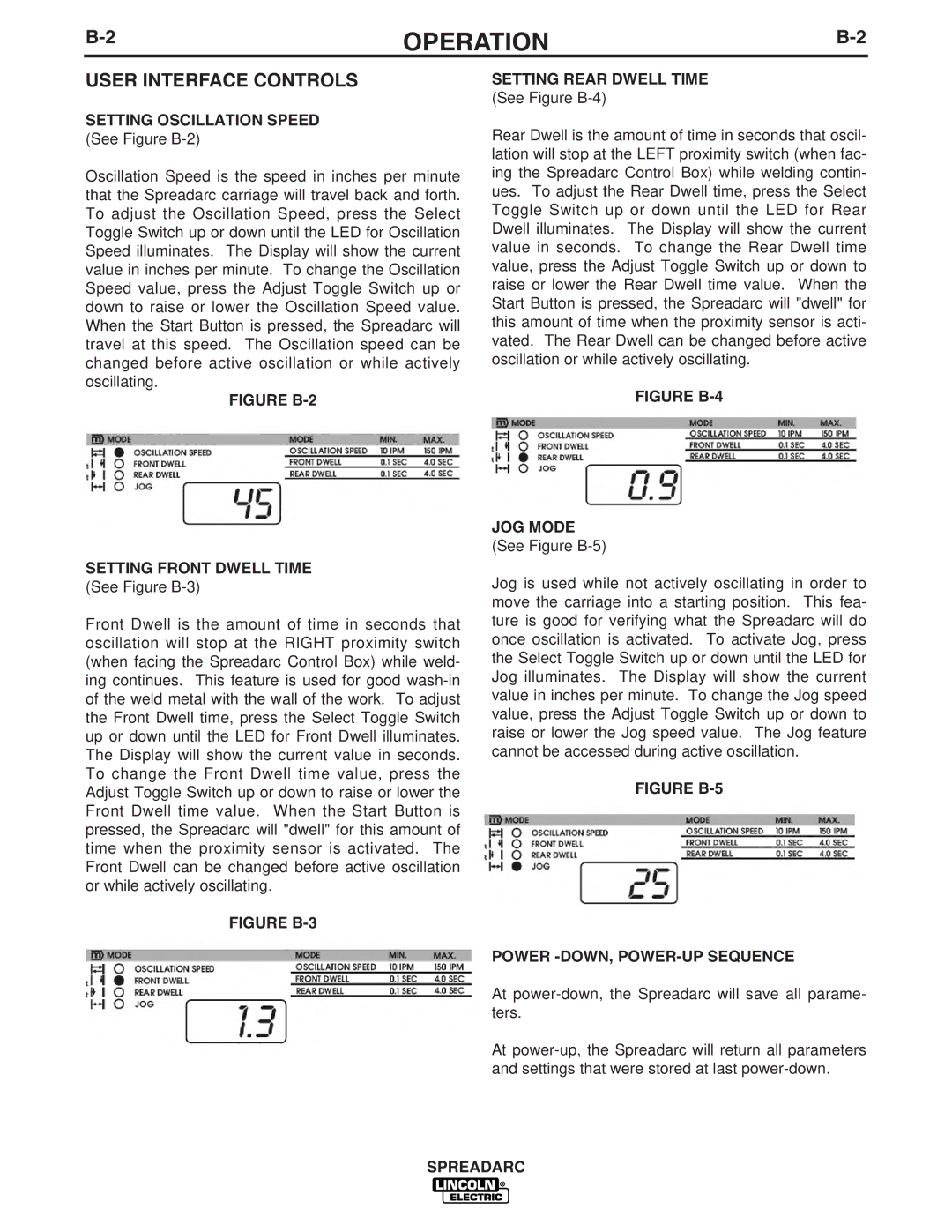 Lincoln Electric 11006 manual User Interface Controls, Setting Oscillation Speed 