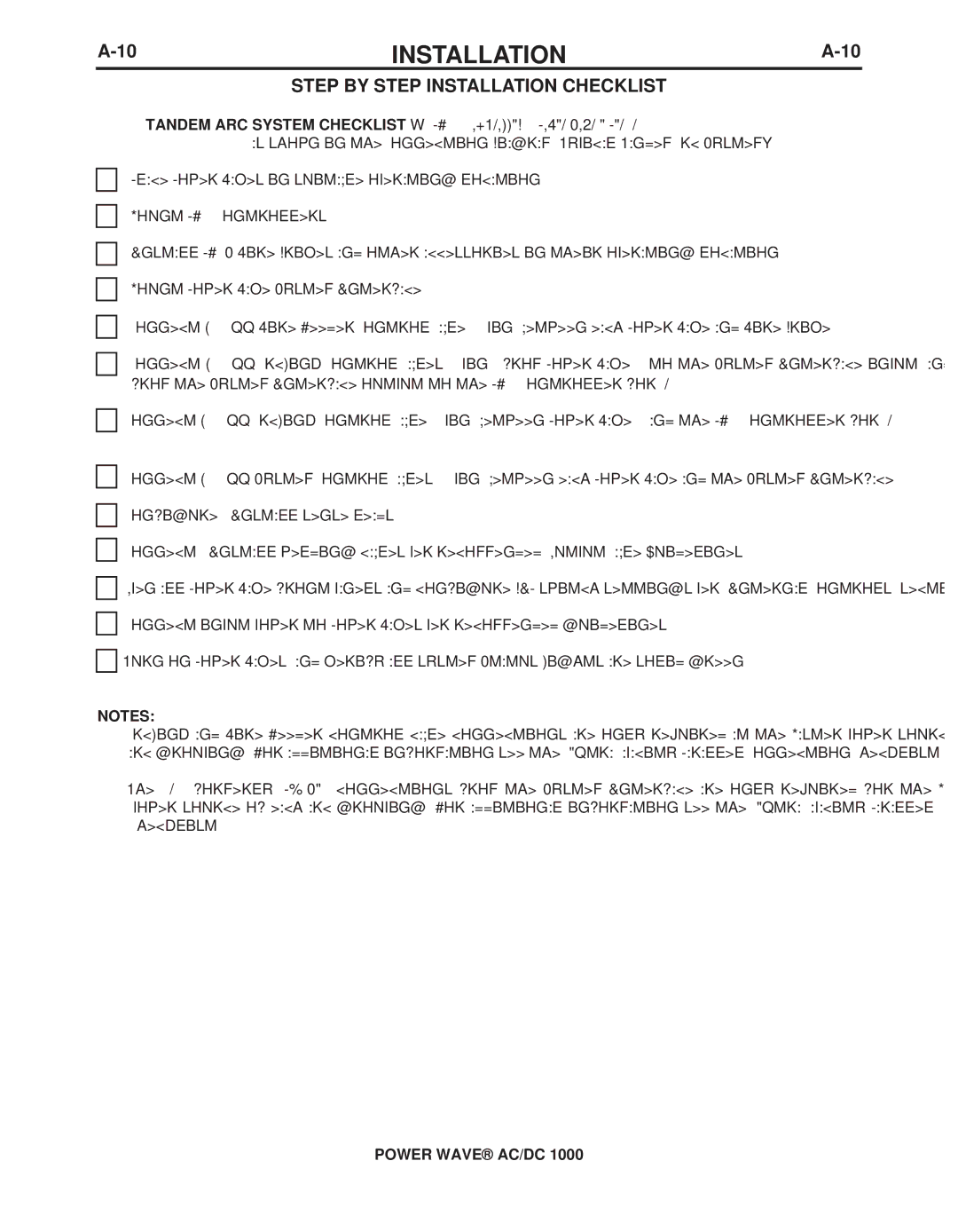 Lincoln Electric 11226, 11124 manual Step by Step Installation Checklist 