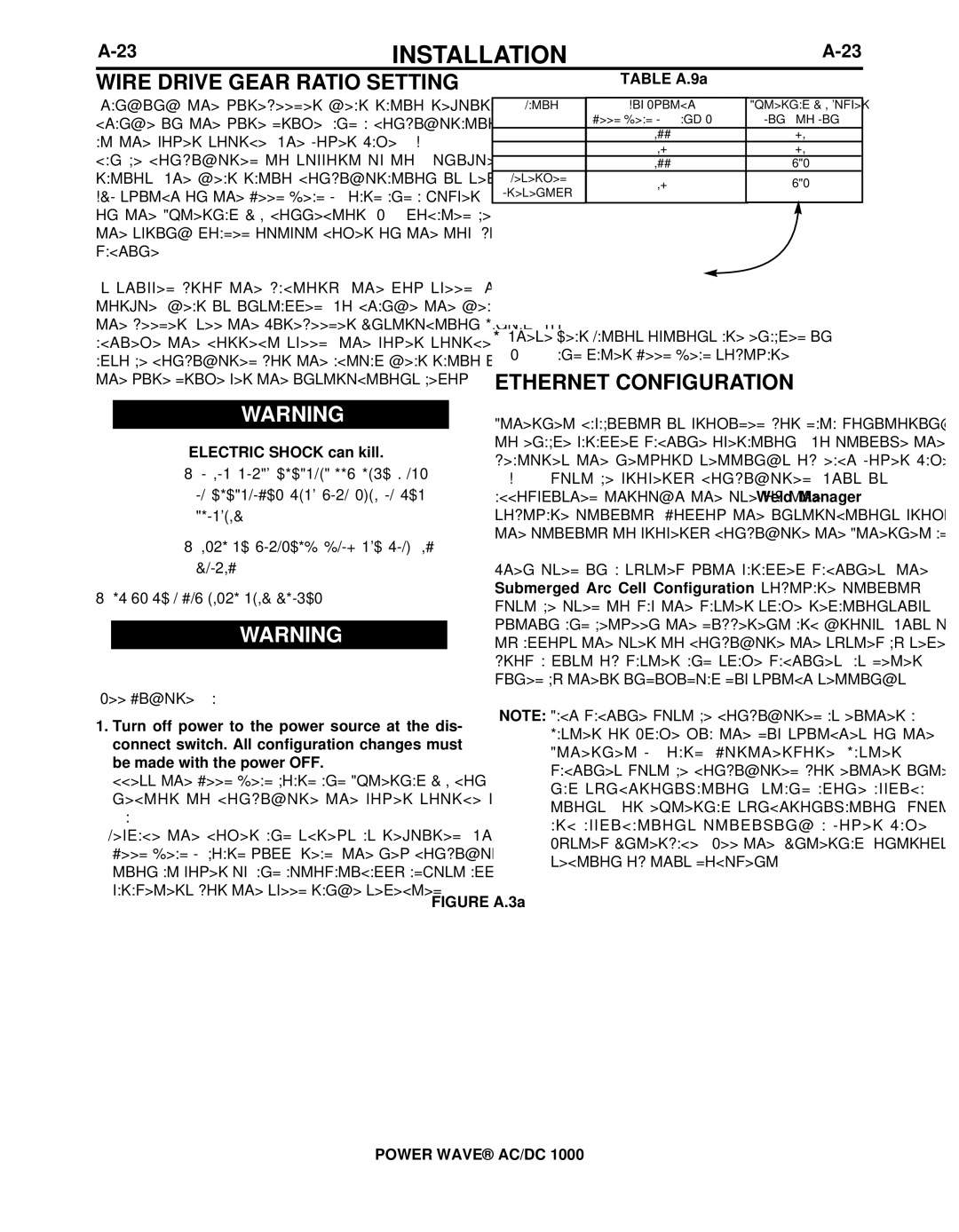 Lincoln Electric 11124, 11226 manual Wire Drive Gear Ratio Setting, Ethernet Configuration 