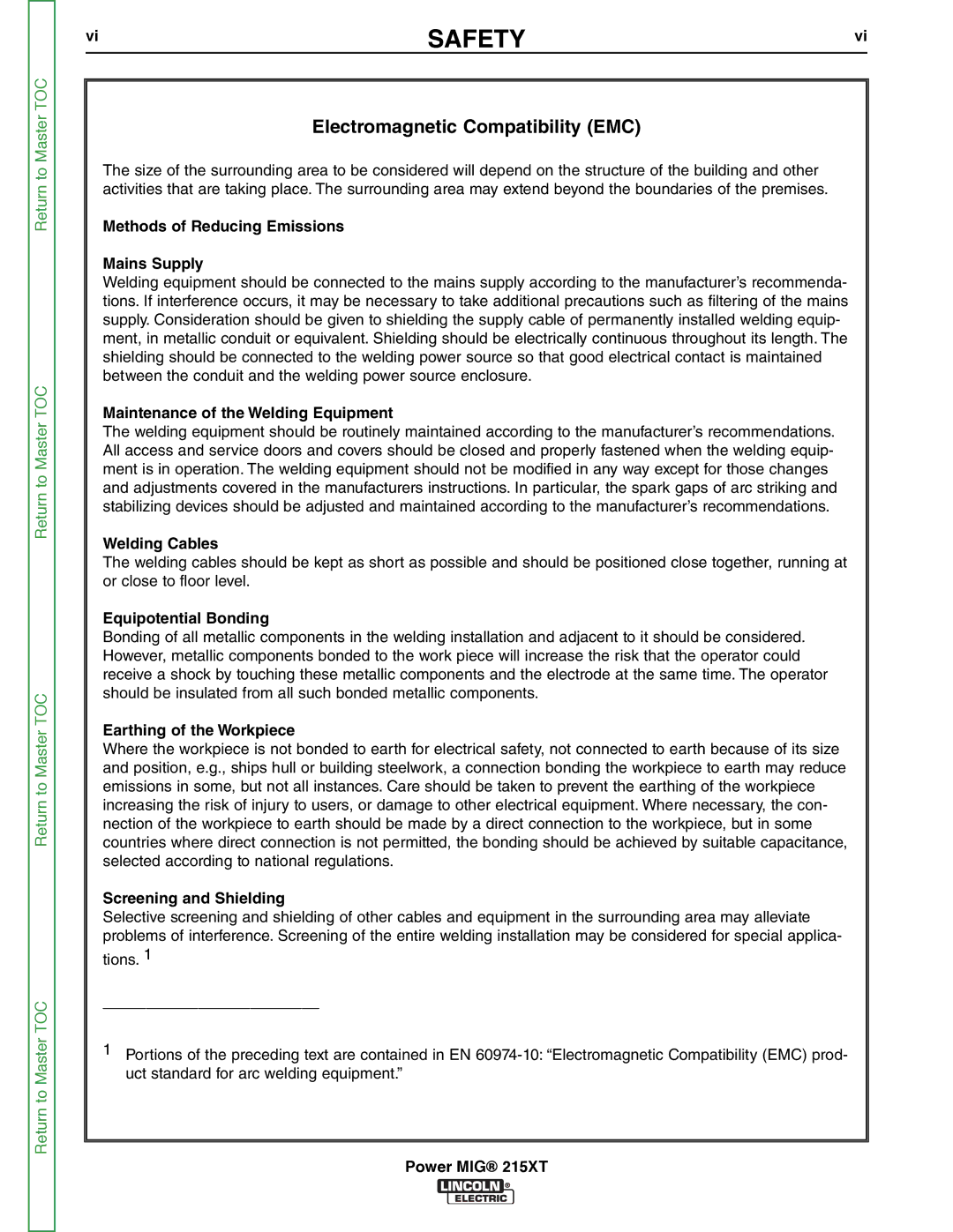 Lincoln Electric 11521 service manual Methods of Reducing Emissions Mains Supply 