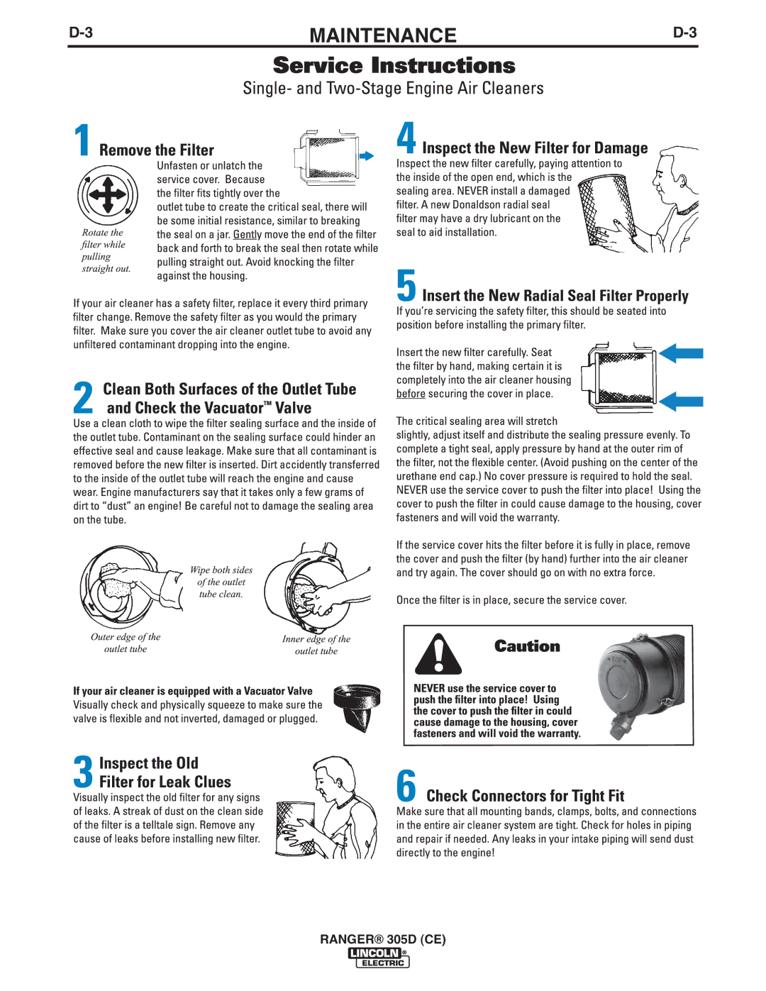 Lincoln Electric 11458, 11587, 11459 manual Maintenance 