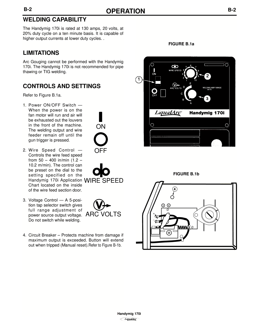 Lincoln Electric 170I manual Welding Capability, Limitations, Controls and Settings 