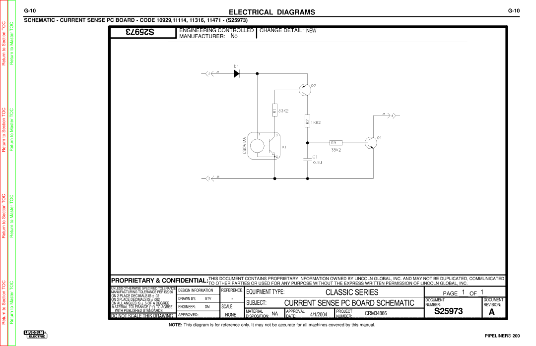 Lincoln Electric 200 service manual S25973 