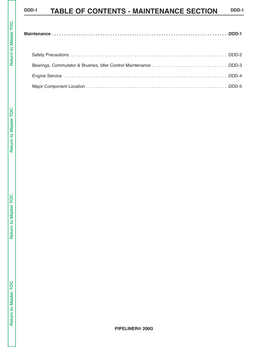 Lincoln Electric 200 service manual DDD-1TABLE of Contents Maintenance Section DDD-1 