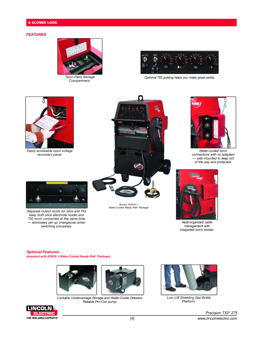 Lincoln Electric 275 warranty Features, Compartment 