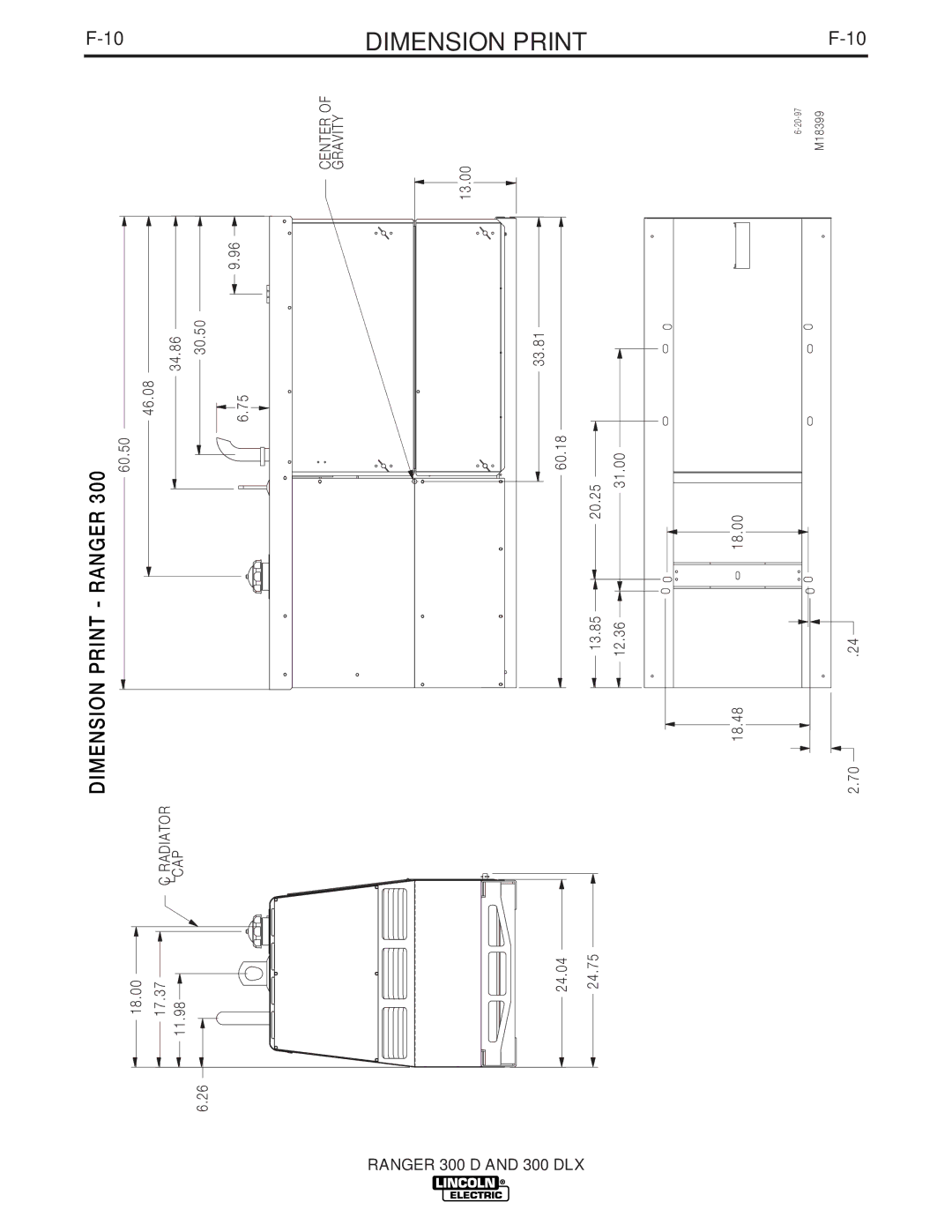 Lincoln Electric 300 DLX manual Dimension, Print, Dlx 