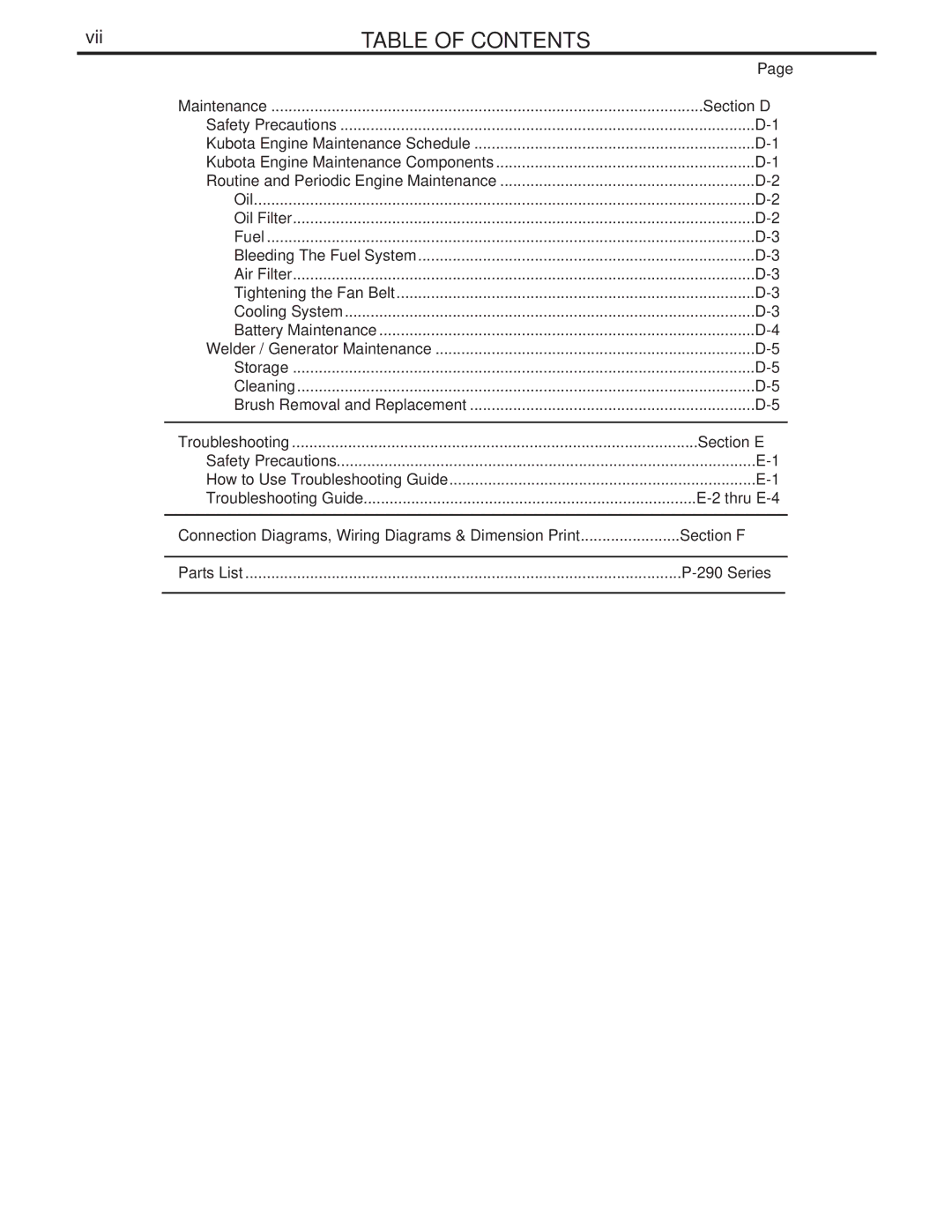 Lincoln Electric 300 DLX manual Vii 