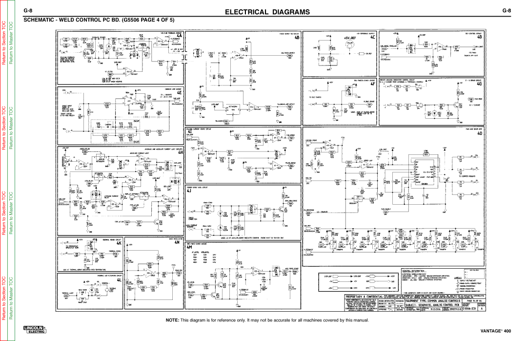 Lincoln Electric 400 service manual Schematic Weld Control PC BD. G5506 page 4 