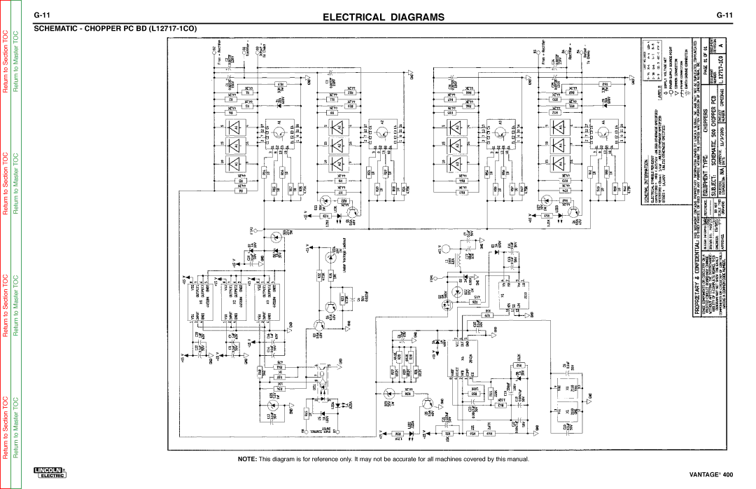 Lincoln Electric 400 service manual Schematic Chopper PC BD L12717-1CO 