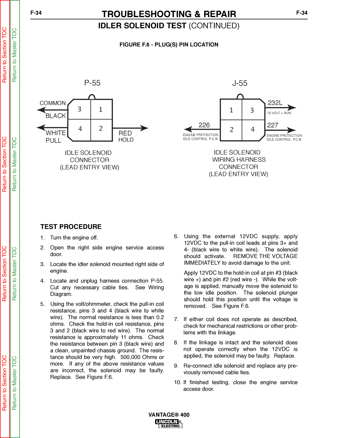 Lincoln Electric 400 service manual 232L 