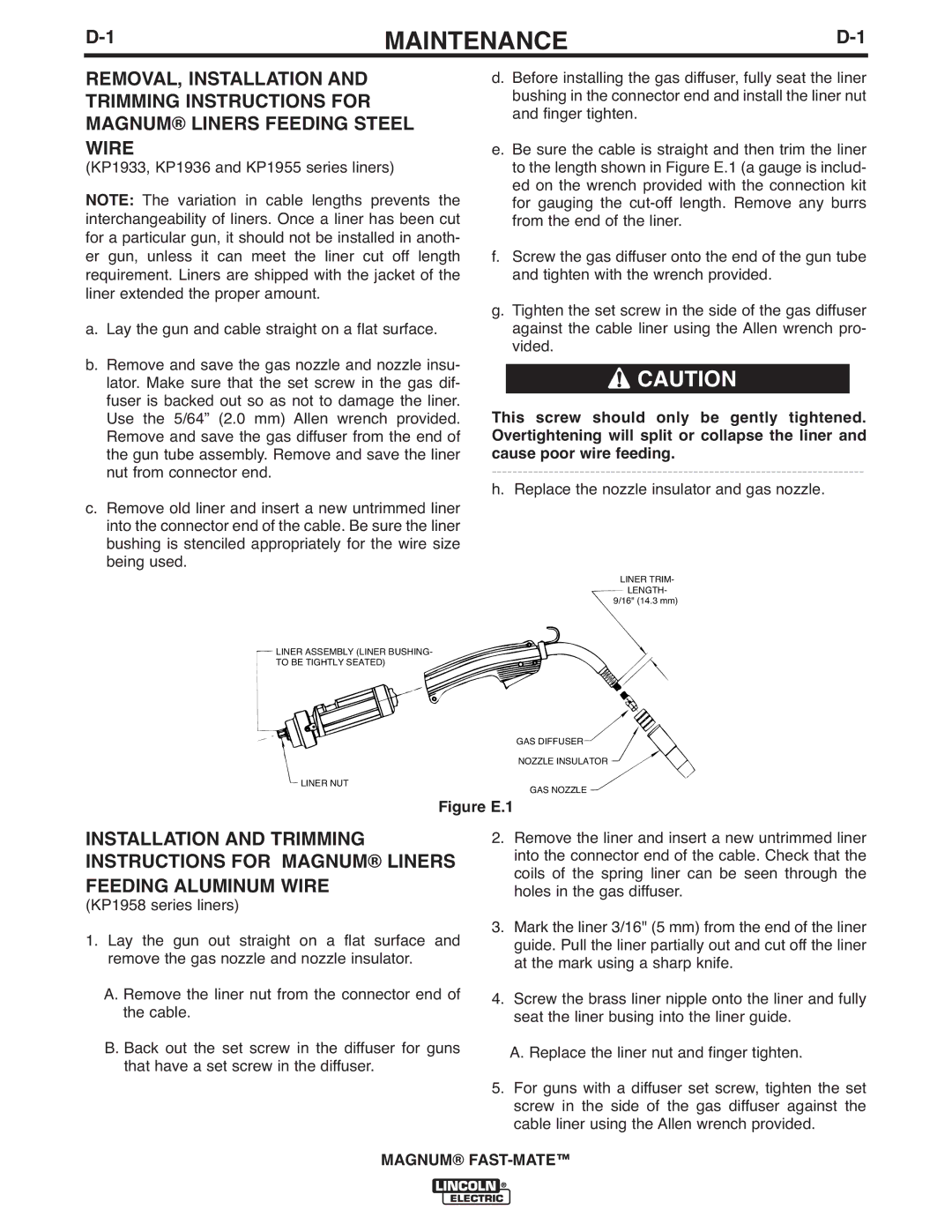 Lincoln Electric 400FM, 300FM manual Maintenance, Figure E.1 