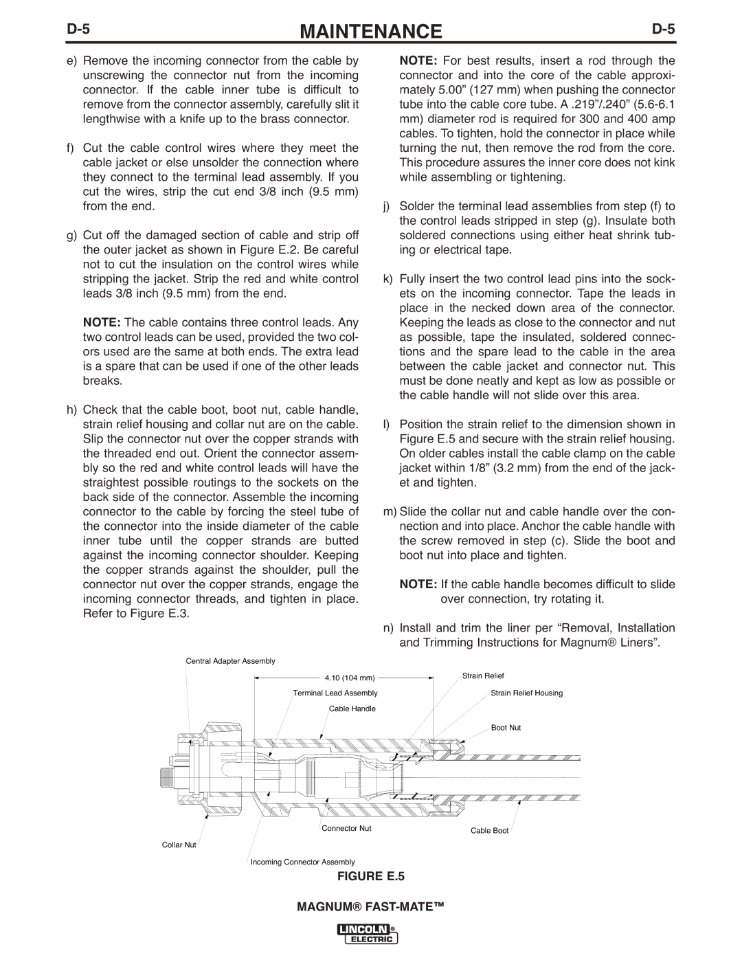 Lincoln Electric 400FM, 300FM manual Figure E.5 Magnum FAST-MATE 