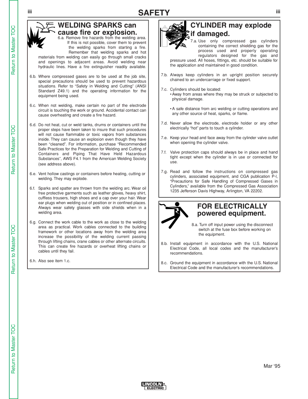 Lincoln Electric 405M, 355M service manual For Electrically 