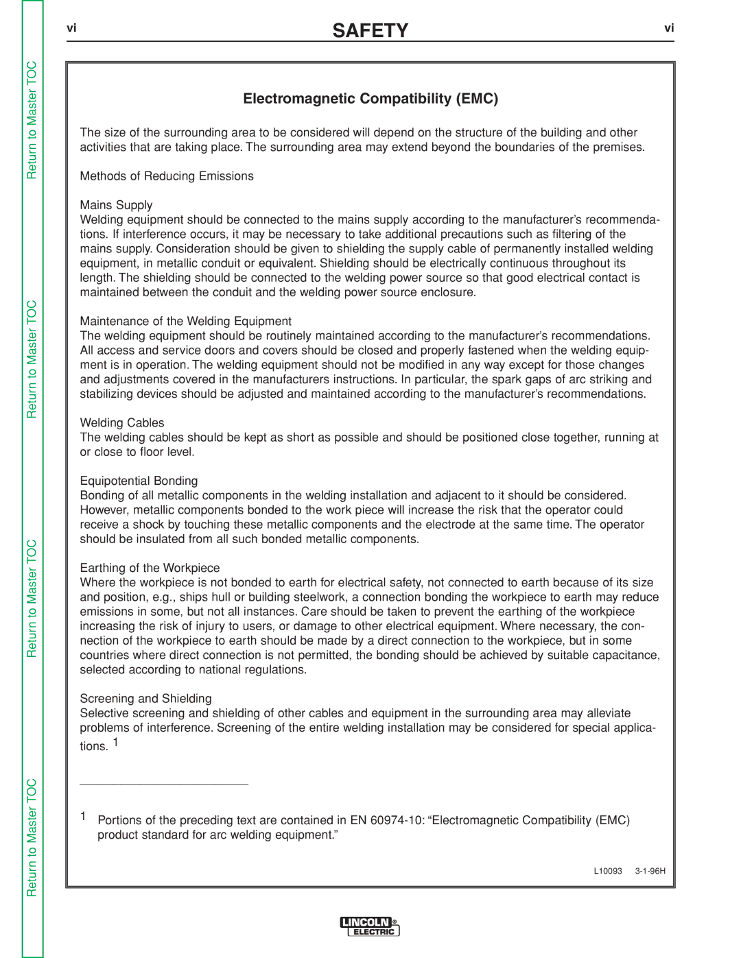 Lincoln Electric 355M, 405M service manual Safety 