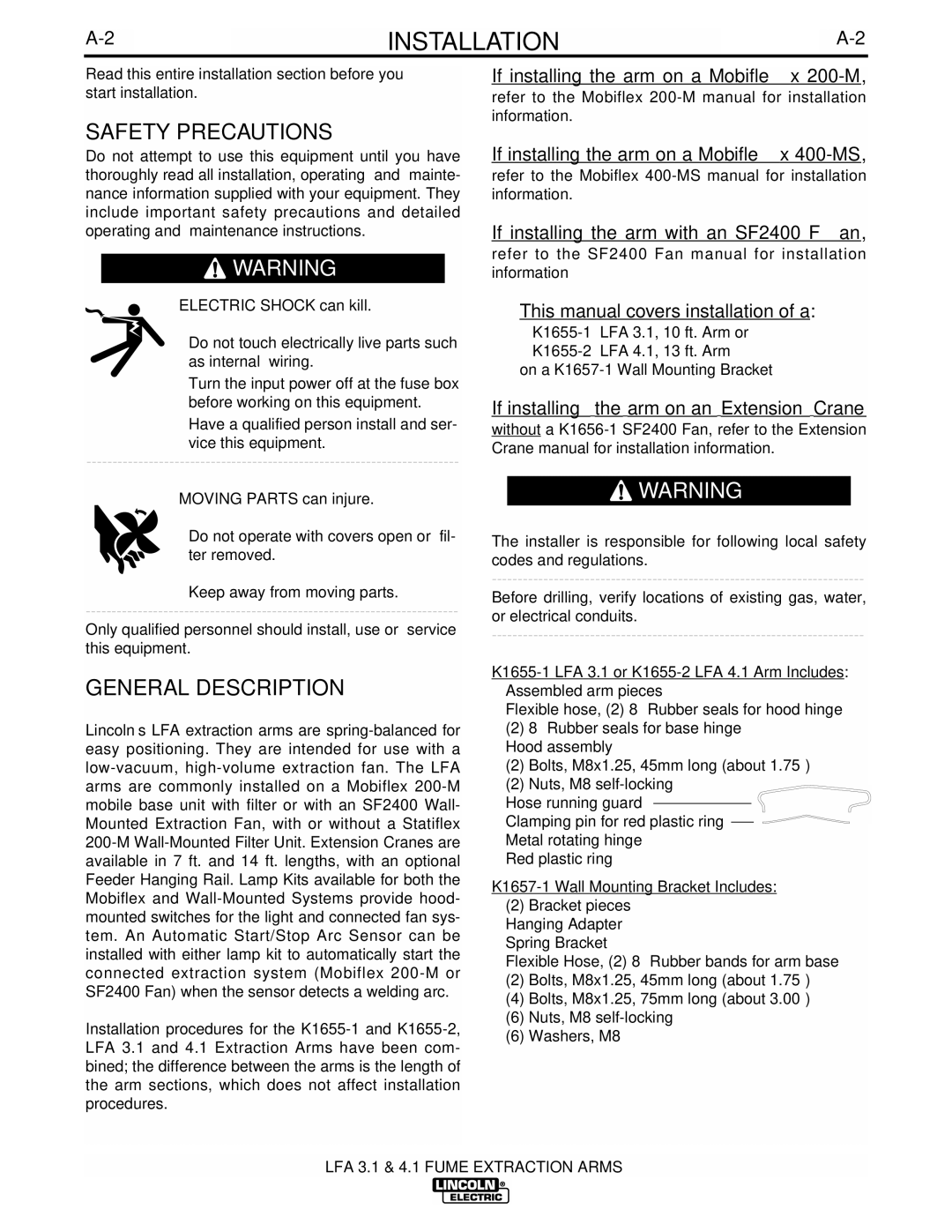 Lincoln Electric 3.1, 4.1 manual Safety Precautions, General Description 