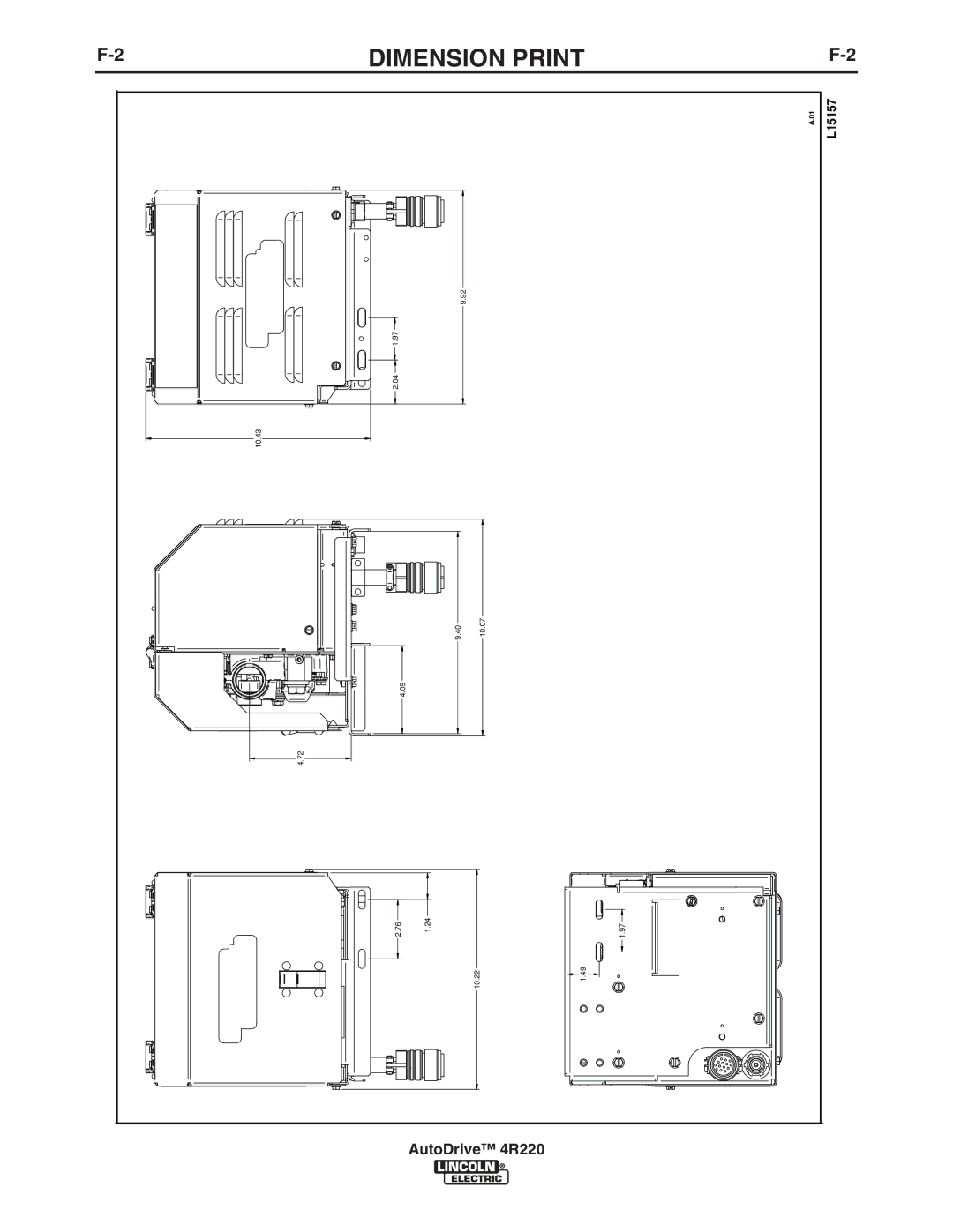 Lincoln Electric 4R220 manual Printdimension 