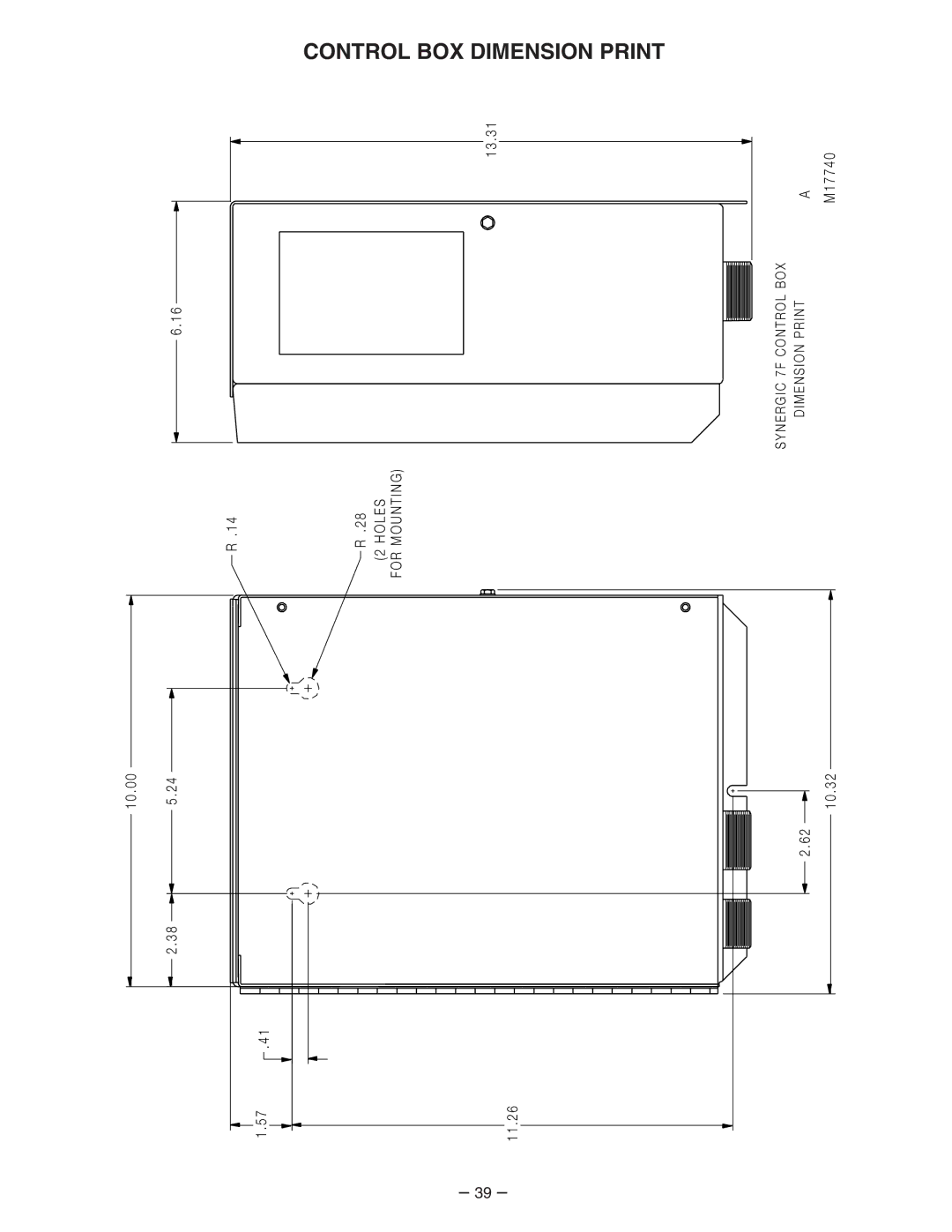 Lincoln Electric 7FH manual Control BOX Dimension Print 