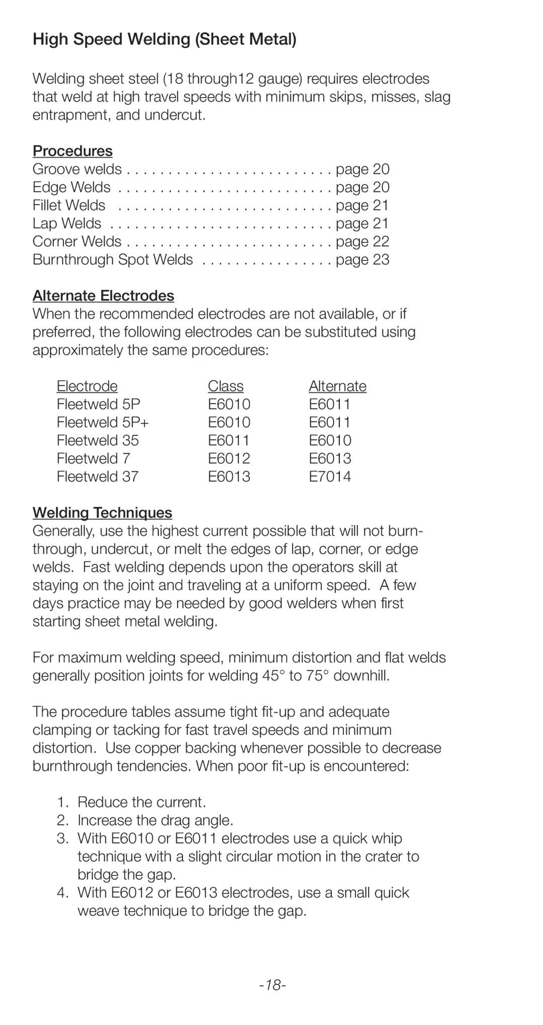 Lincoln Electric C2.410 manual High Speed Welding Sheet Metal, Alternate 