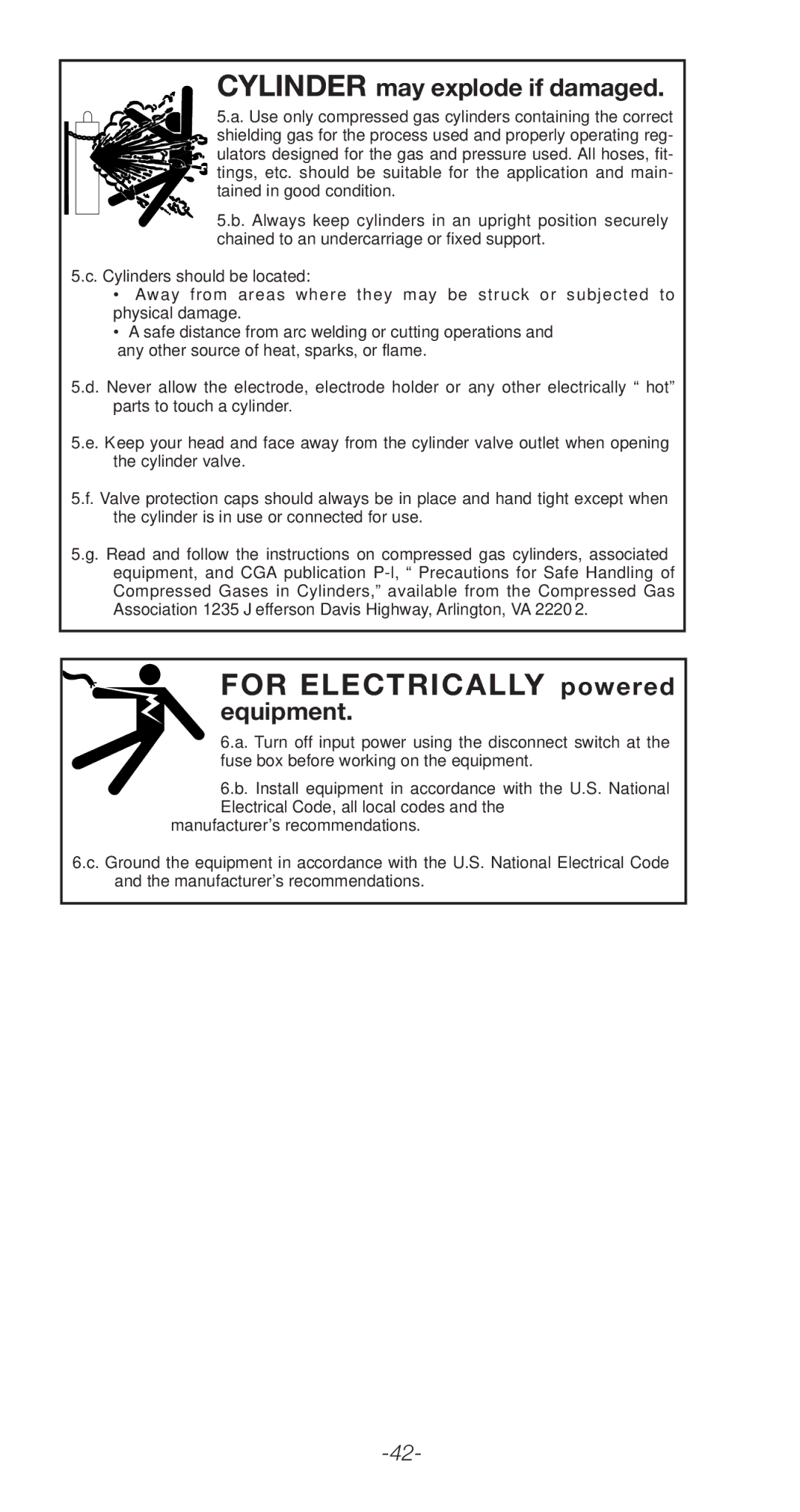 Lincoln Electric C2.410 manual For Electrically powered 