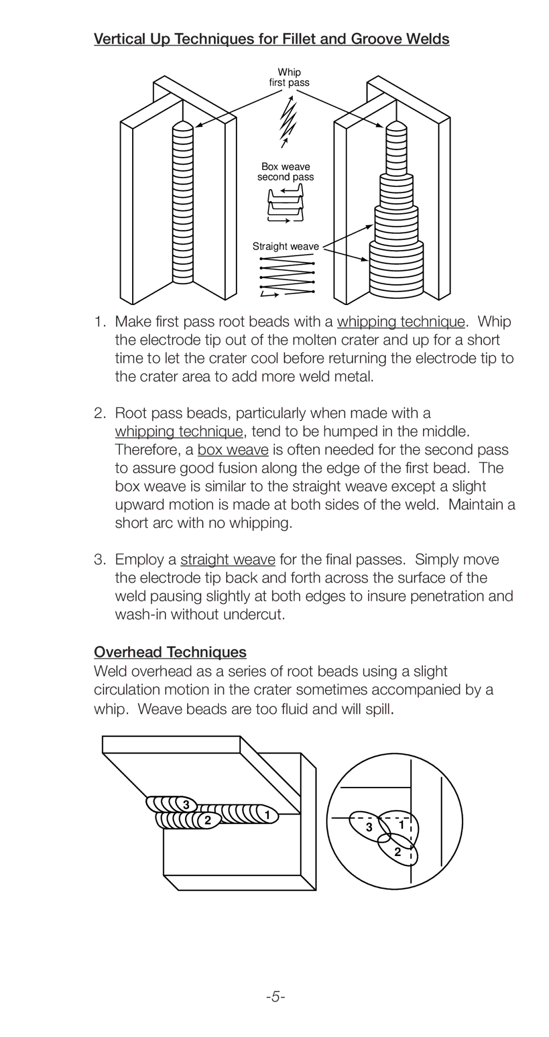 Lincoln Electric C2.410 manual Vertical Up Techniques for Fillet and Groove Welds 